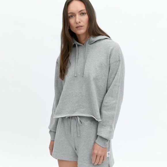 Reigning Champ Leightweight Terry Cloth Cut Off Hoodie Gray Medium NWT - Picture 4 of 8